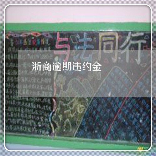 浙商逾期违约金 浙商逾期违约金