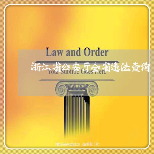 浙江省公安厅全省违法查询