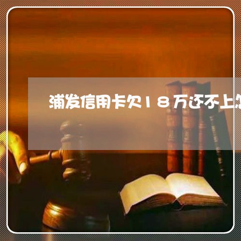 浦发信用卡欠18万还不上怎么办