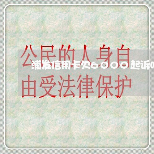 浦发信用卡欠6000起诉吗