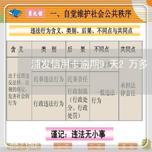 浦发信用卡逾期9天2万多/2023062282794