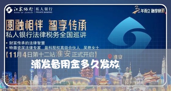 浦发备用金多久发放/2023100893824