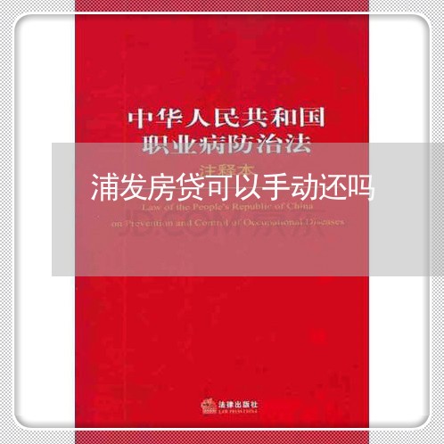 浦发房贷可以手动还吗/2023041429283