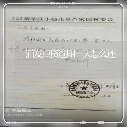 浦发点贷逾期一天怎么还