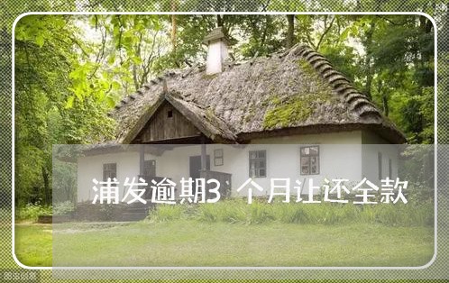 浦发逾期3个月让还全款 浦发逾期3个月让还全款