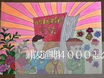 浦发逾期4000怎么协商/2023042584047