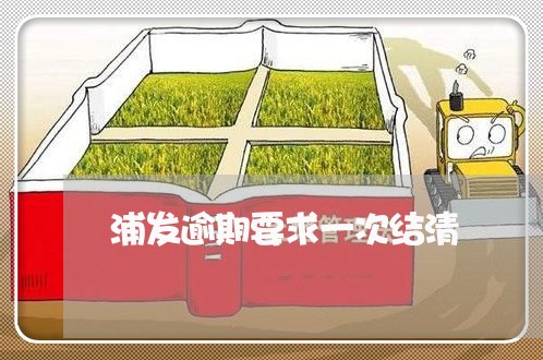 浦发逾期要求一次结清