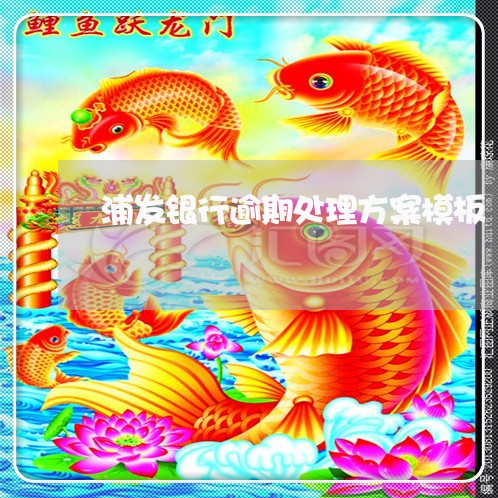 浦发银行逾期处理方案模板/2023062895735