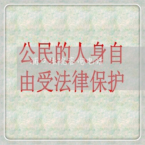 浦口法院咨询电话 浦口法院咨询电话