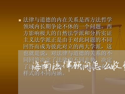 海南法律顾问怎么收费的/2023071440603