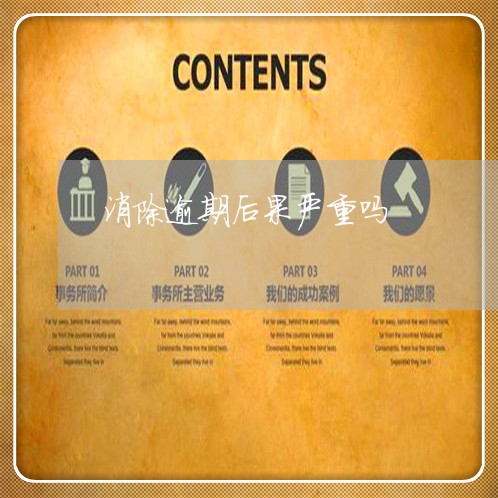消除逾期后果严重吗