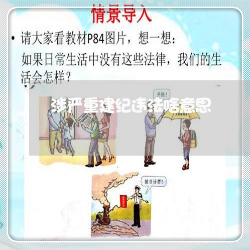 涉严重建纪违法啥意思