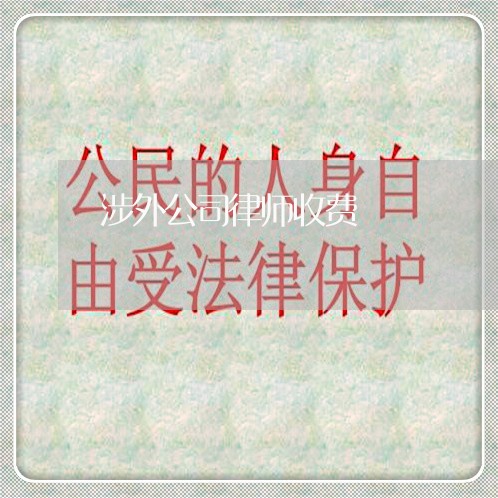 涉外公司律师收费 涉外公司律师收费