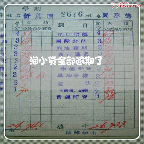 润小贷全部逾期了 润小贷全部逾期了