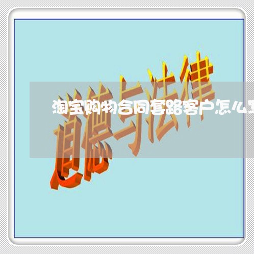 淘宝购物合同套路客户怎么写/2023040400473
