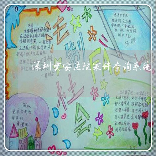 深圳宝安法院案件查询系统 深圳宝安法院案件查询系统