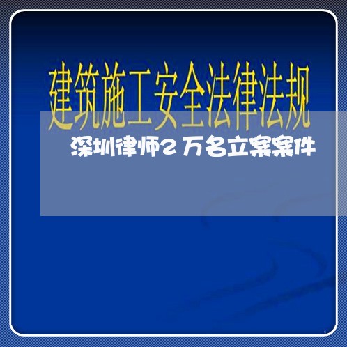 深圳律师2万名立案案件/2023060182794