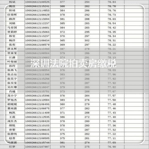 深圳法院拍卖房缴税