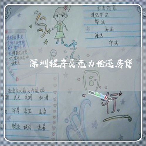 深圳程序员无力偿还房贷/2023060918281