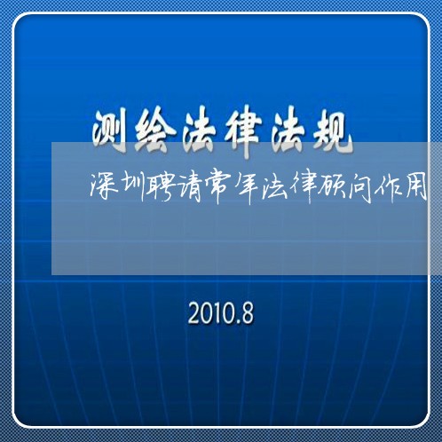 深圳聘请常年法律顾问作用/2023061904027