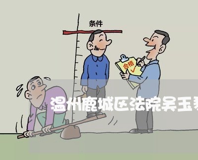 温州鹿城区法院吴玉琴法官 温州鹿城区法院吴玉琴法官