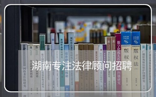 湖南专注法律顾问招聘/2023061760703