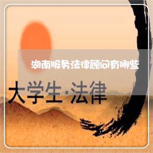 湖南服务法律顾问有哪些 湖南服务法律顾问有哪些