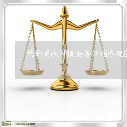 湖南省法律援助案件指派规定