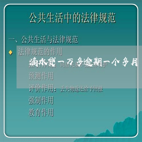滴水贷一万多逾期一个多月