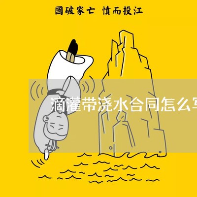 滴灌带浇水合同怎么写/2023041185158 滴灌带浇水合同怎么写/2023041185158