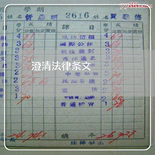 澄清法律条文