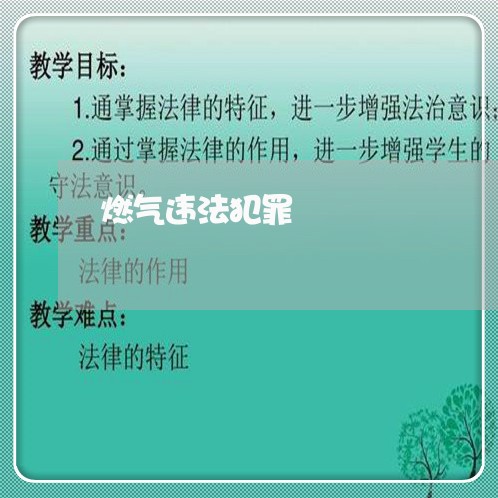 燃气违法犯罪 燃气违法犯罪