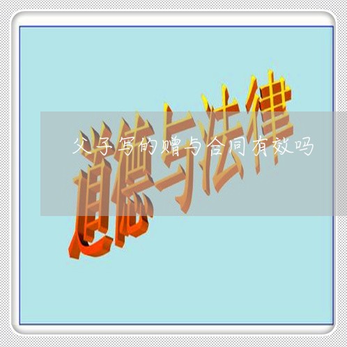 父子写的赠与合同有效吗/2023030333028 父子写的赠与合同有效吗/2023030333028