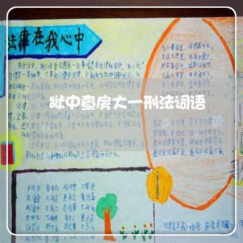 狱中查房大一刑法词语