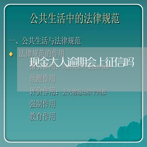 现金大人逾期会上征信吗