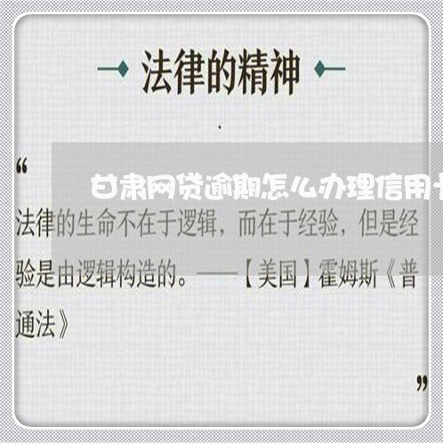 甘肃网贷逾期怎么办理信用卡