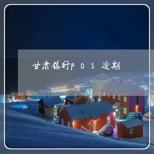 甘肃银行pos逾期