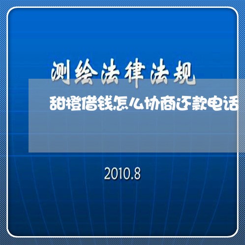 甜橙借钱怎么协商还款电话/2023110884815