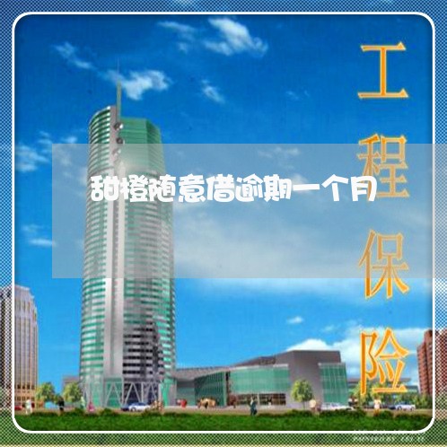 甜橙随意借逾期一个月