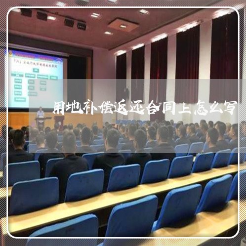 用地补偿返还合同上怎么写/2023022506279 用地补偿返还合同上怎么写/2023022506279