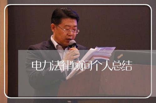 电力法律顾问个人总结 电力法律顾问个人总结