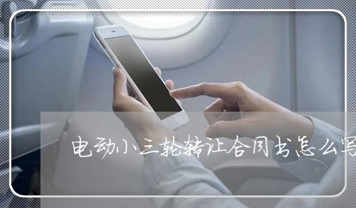电动小三轮转让合同书怎么写/2023061629248 电动小三轮转让合同书怎么写/2023061629248