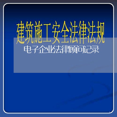 电子企业法律顾问记录 电子企业法律顾问记录
