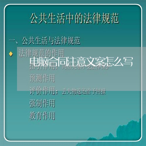 电脑合同注意文案怎么写/2023022747351