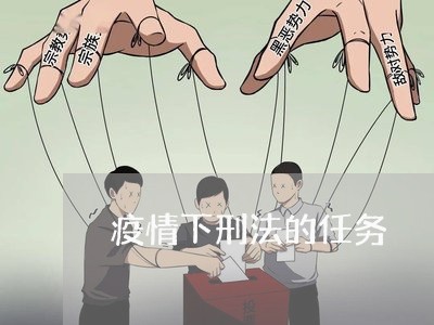 疫情下刑法的任务