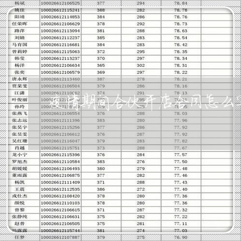 疫情期间合伙开店合同怎么写 疫情期间合伙开店合同怎么写