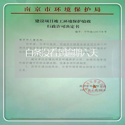 白条没看到逾期六天 白条没看到逾期六天