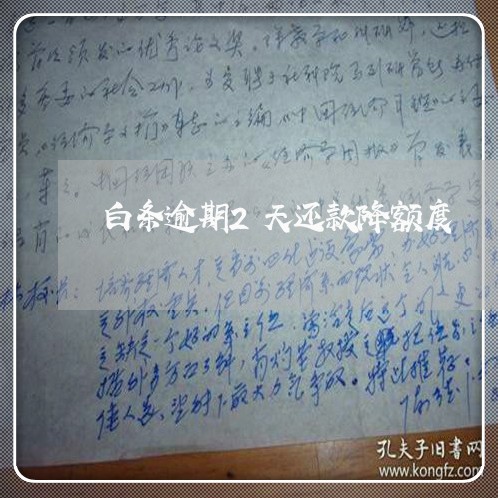 白条逾期2天还款降额度 白条逾期2天还款降额度