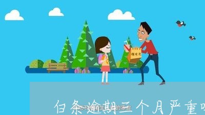 白条逾期三个月严重吗 白条逾期三个月严重吗