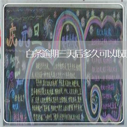 白条逾期三天后多久可以取现 白条逾期三天后多久可以取现